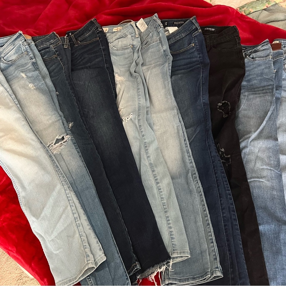 Hollister size 5 jeans- 10 PAIRS ..Multiple Colors